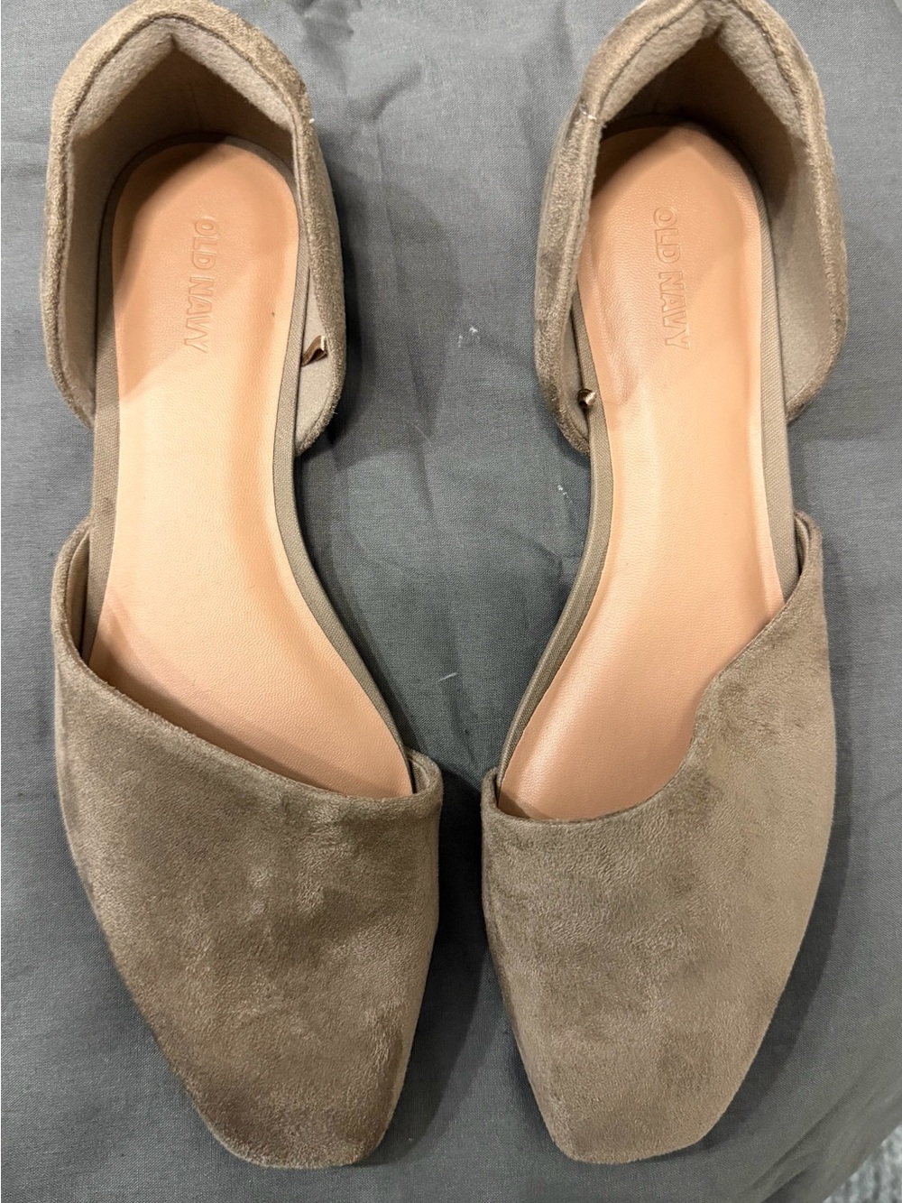 Old Navy Taupe Suede D'Orsay Pointed Flats